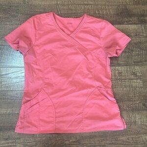 ScrubStar Peach/ Pink Short Sleeve Scrub Top SZ M